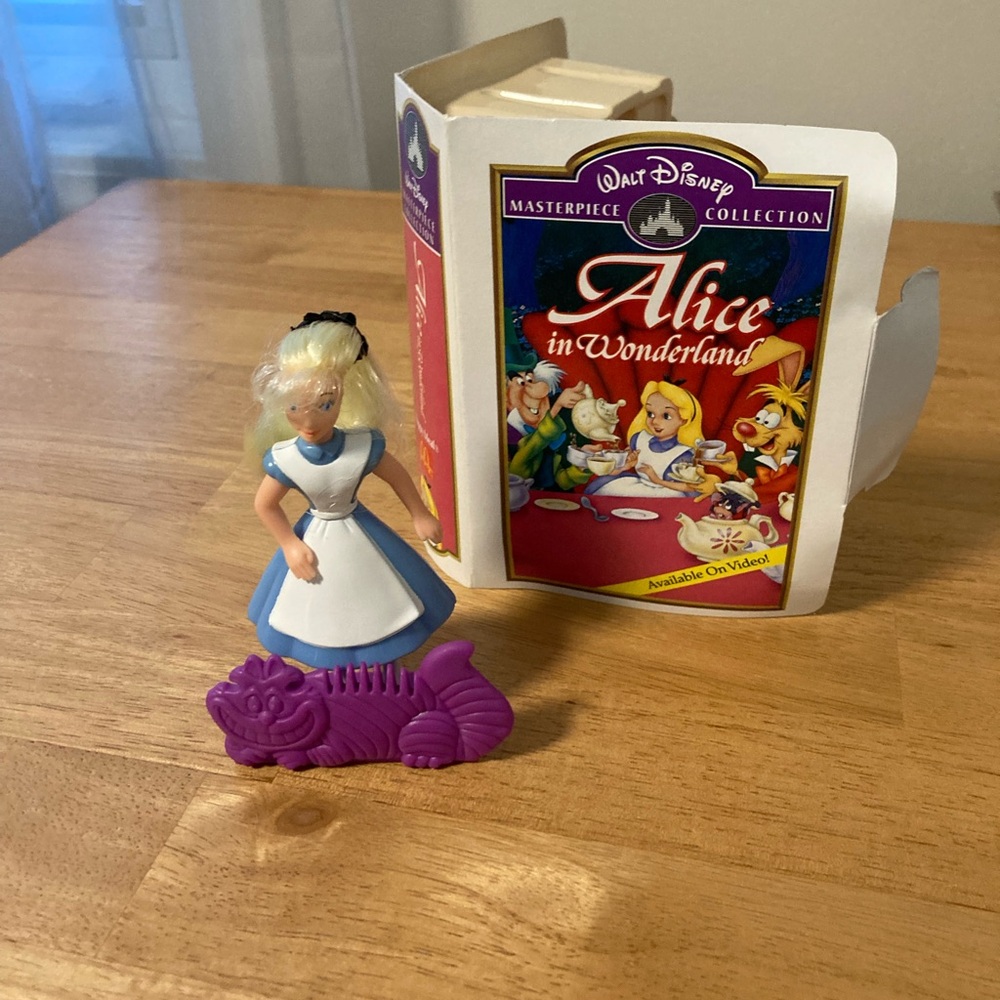 Alice in Wonderland Figurine with Book
